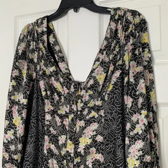 ❤️ CINQ A SEPT WOMENS MIXED PRINT DOUBLE V MIDI DRESS NWOT - Picture 9 of 13